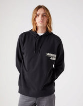 Wrangler Slogan Hoodie Męska Bluza Faded Black W666ILXV6 112321310